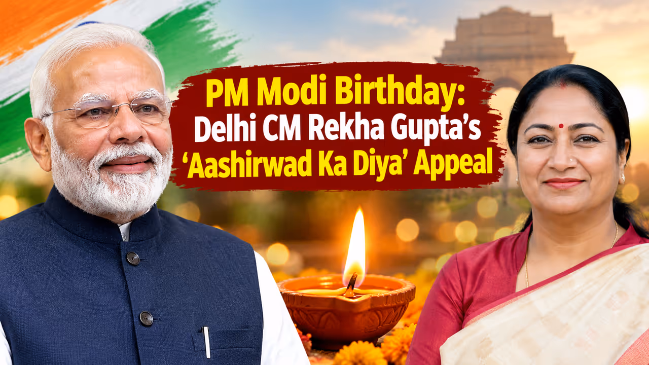 PM Modi Birthday: Delhi CM Rekha Gupta’s ‘Aashirwad Ka Diya’ Appeal PM Modi Birthday: Delhi CM Rekha Gupta’s ‘Aashirwad Ka Diya’ Appeal