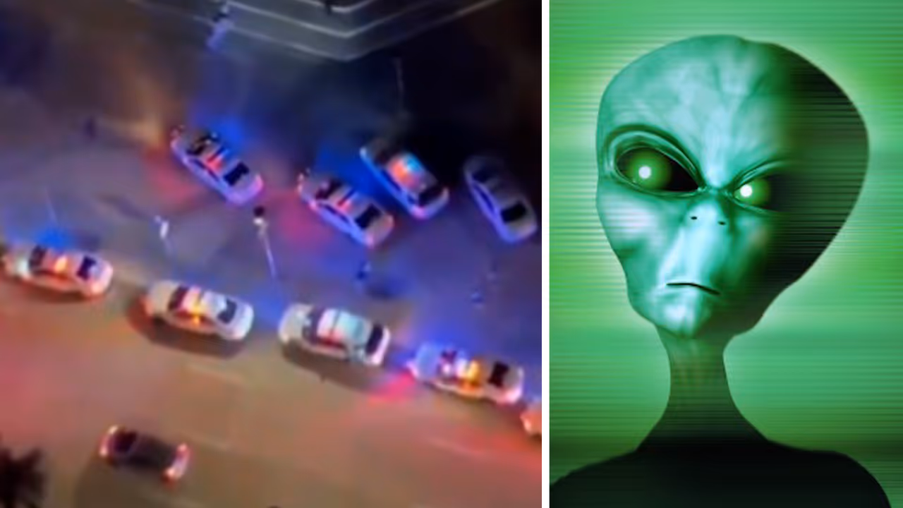 Police open up about viral video of 10 foot alien outside mall in Miami bsm Police open up about viral video of 10 foot alien outside mall in Miami bsm