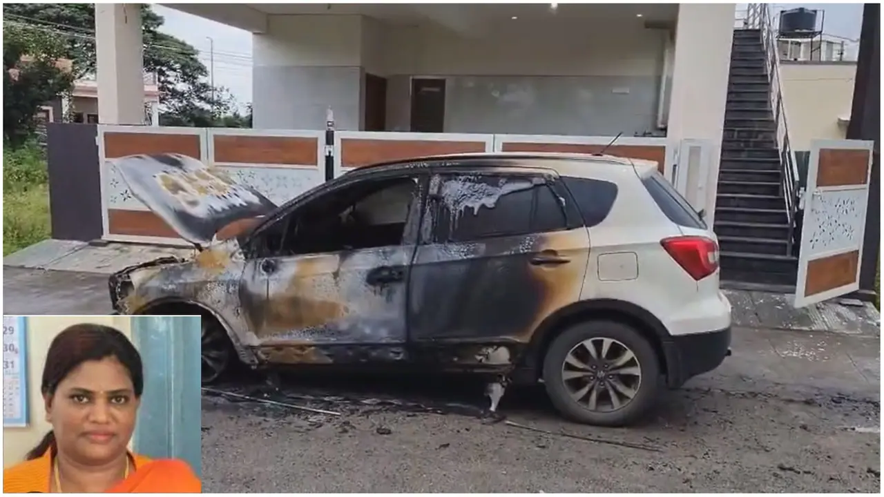 Hassan Tahsildar Geetha car burns 