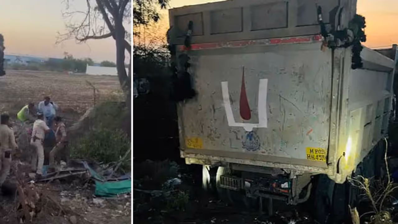 Dumper hits auto Dewas Dumper hits auto Dewas