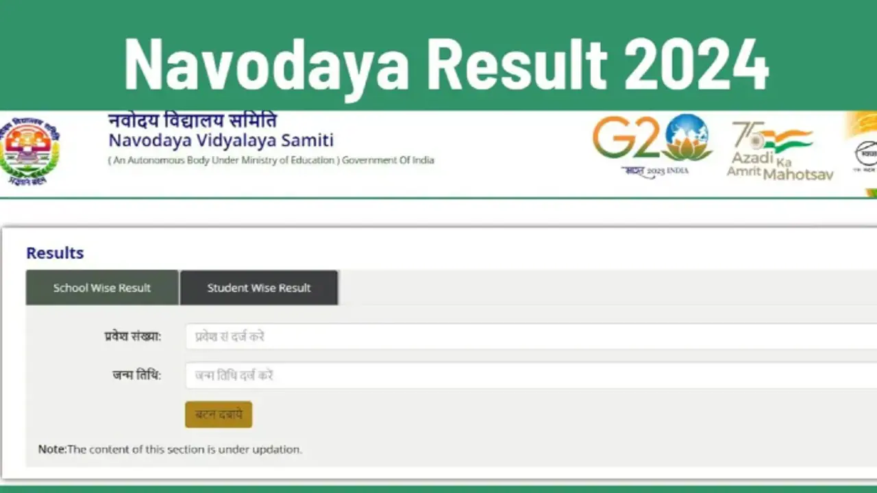 navodaya vidyalaya classes results 2024