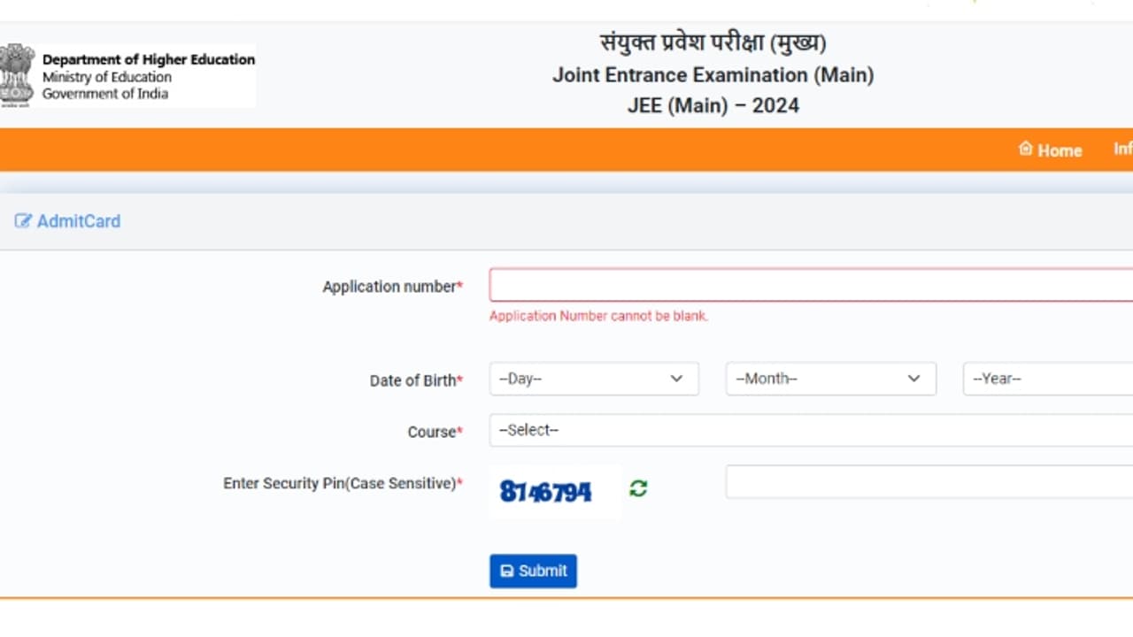 JEE Mains 2024 Admit Card Link JEE Mains 2024 Admit Card Link