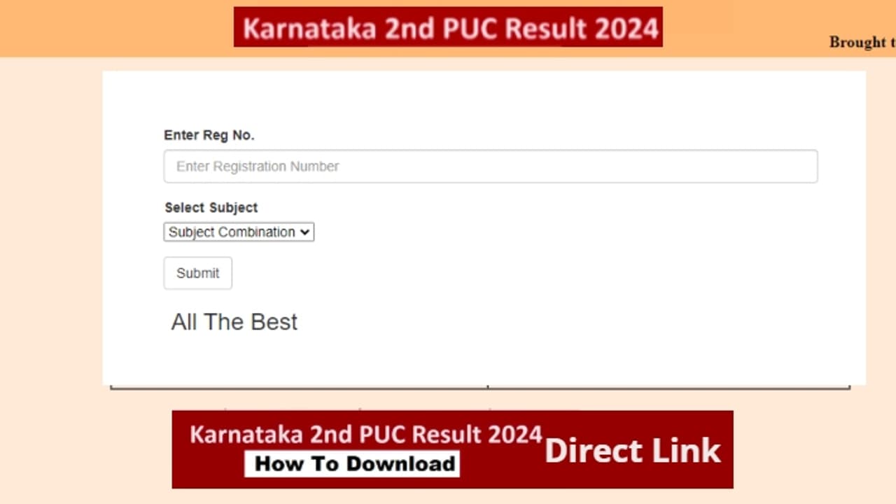 Karnataka 2nd PUC result 2024 direct link Karnataka 2nd PUC result 2024 direct link