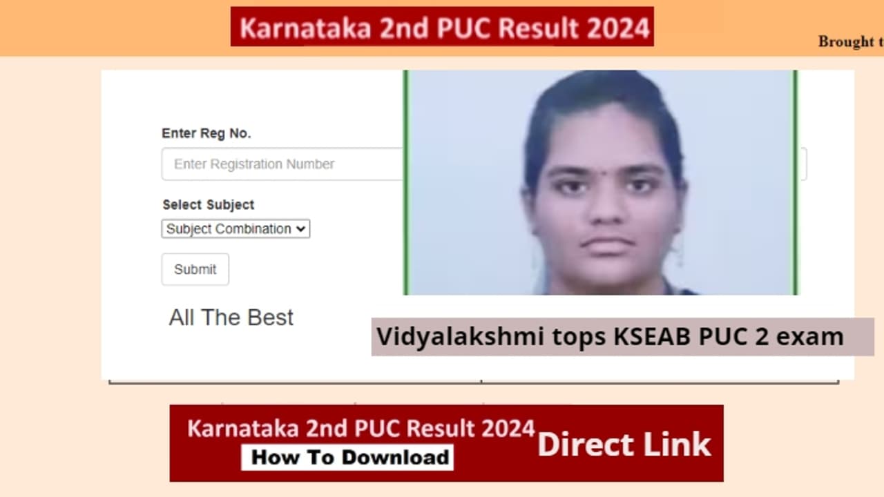 Vidyalakshmi tops KSEAB PUC 2 exam 2024 Vidyalakshmi tops KSEAB PUC 2 exam 2024