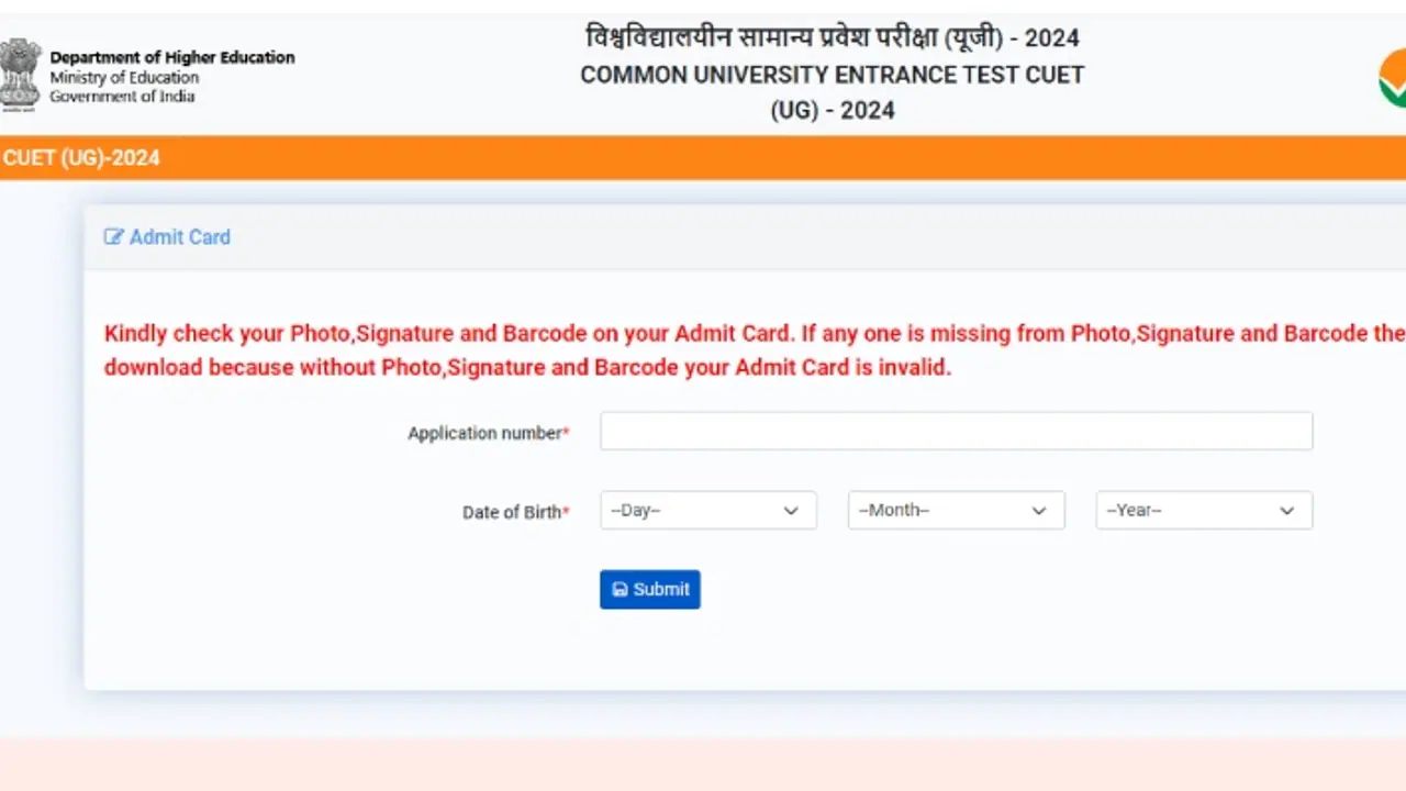 CUET UG 2024 Admit Card released link CUET UG 2024 Admit Card released link