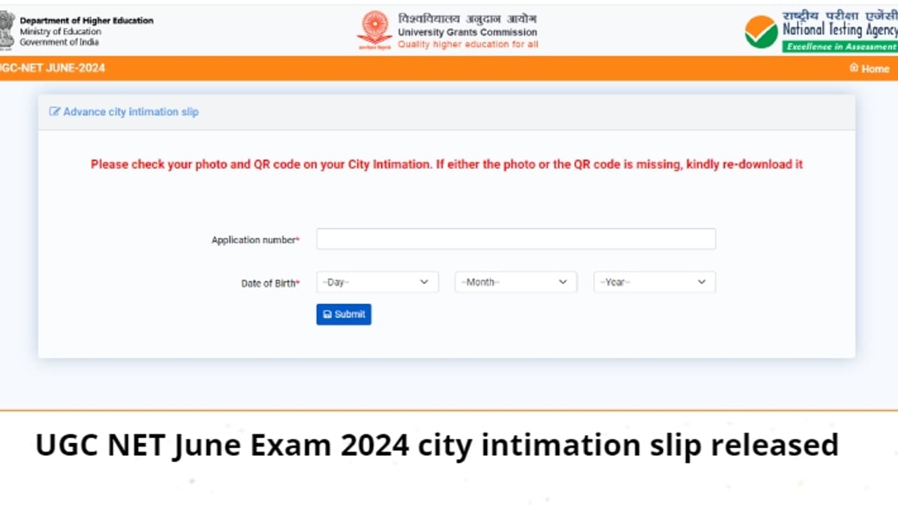 UGC NET June Exam 2024 city intimation slip released UGC NET June Exam 2024 city intimation slip released