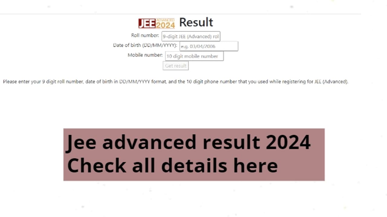 jee advanced result 2024 jee advanced result 2024