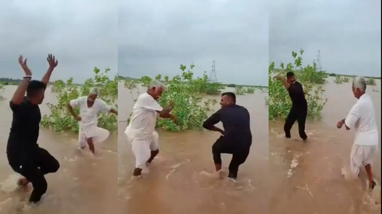 Kutch farmer father son dance Kutch farmer father son dance