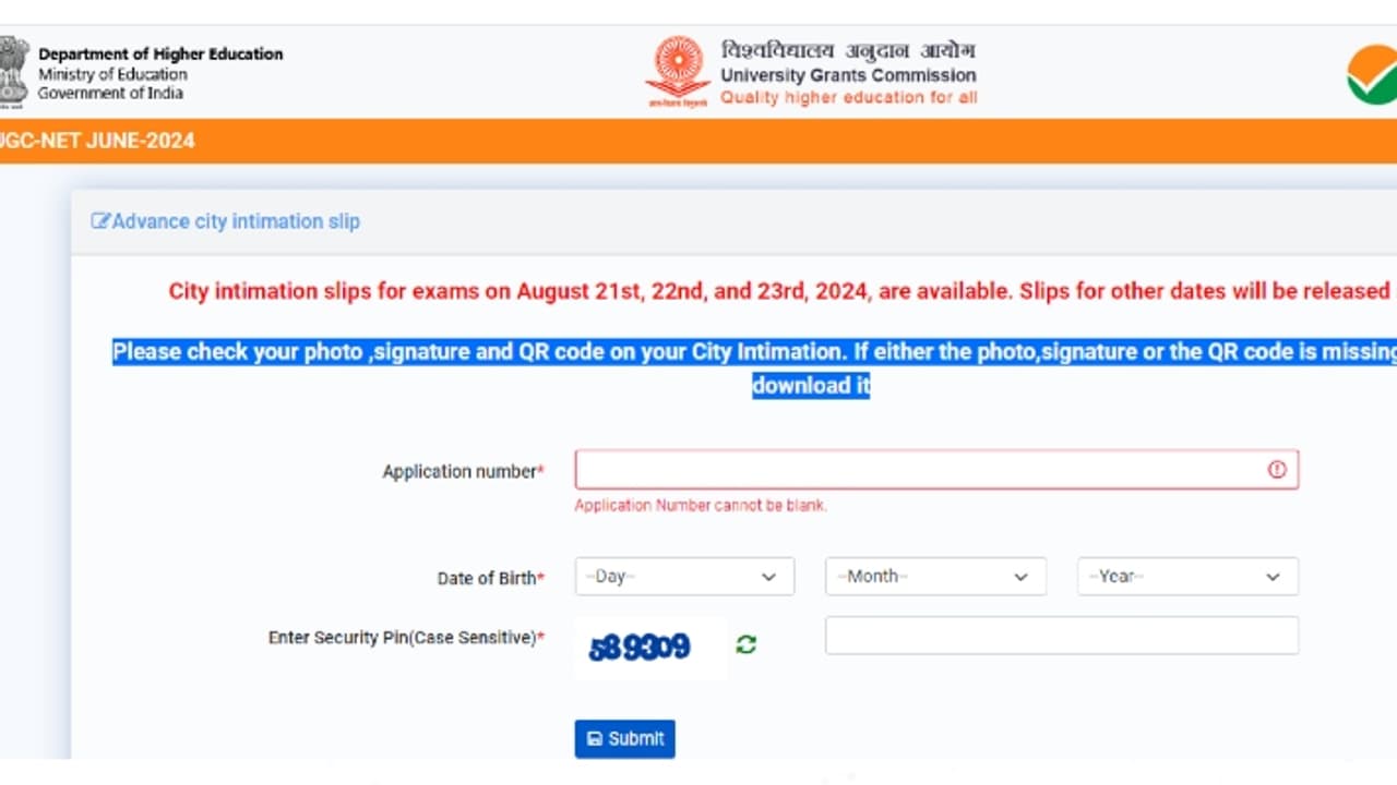 UGC NET 2024 city intimation slip direct link UGC NET 2024 city intimation slip direct link