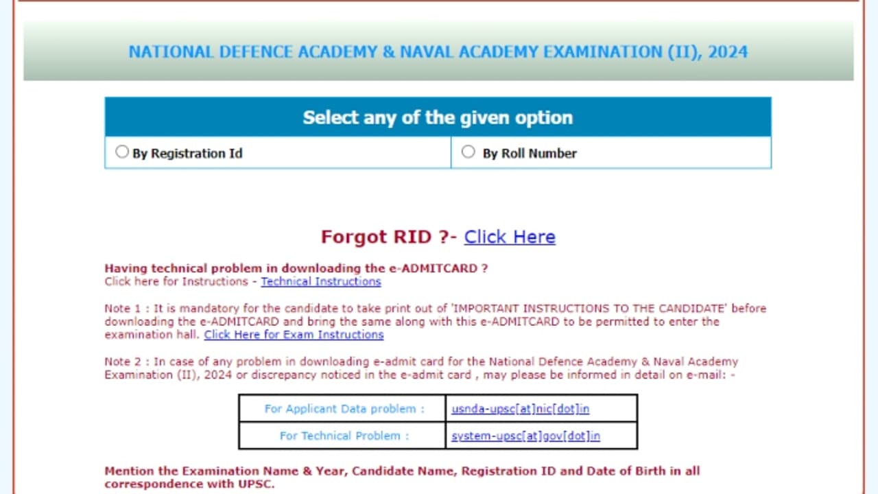 UPSC cds nda na ii 2024 hall tickets out UPSC cds nda na ii 2024 hall tickets out