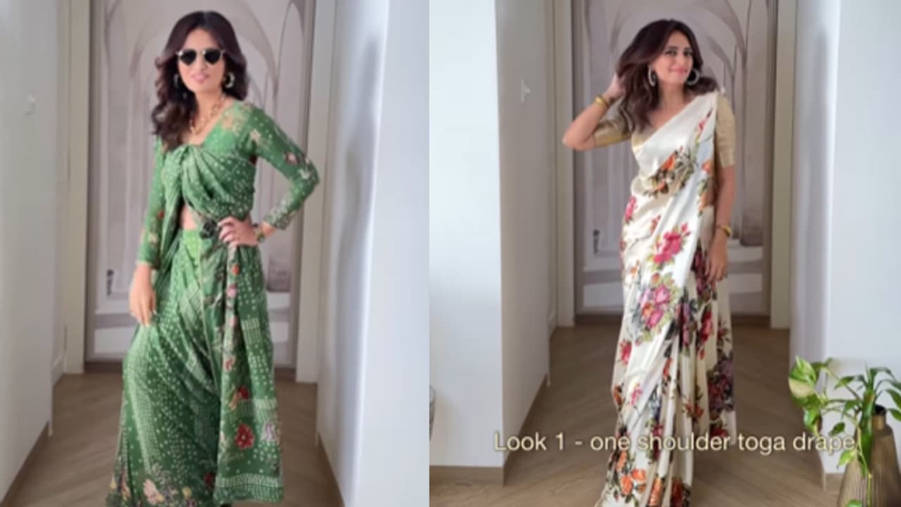 how to where saree gown with a bangle