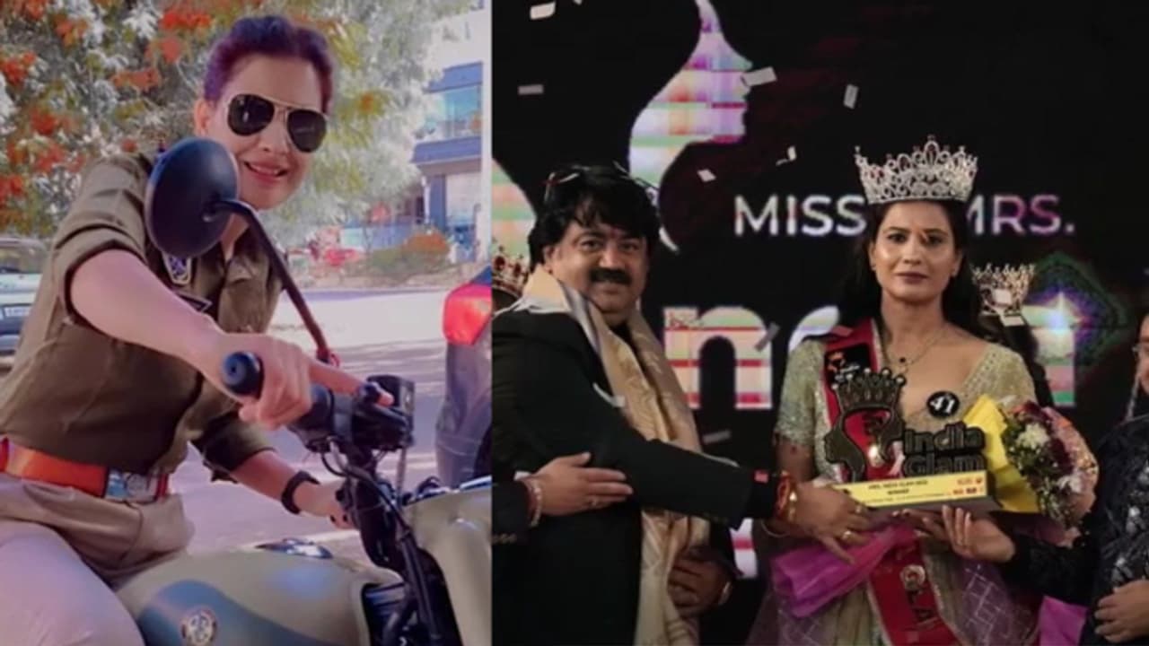  rajasthan police woman sub inspector hemalata sharma wins mrs india glam title