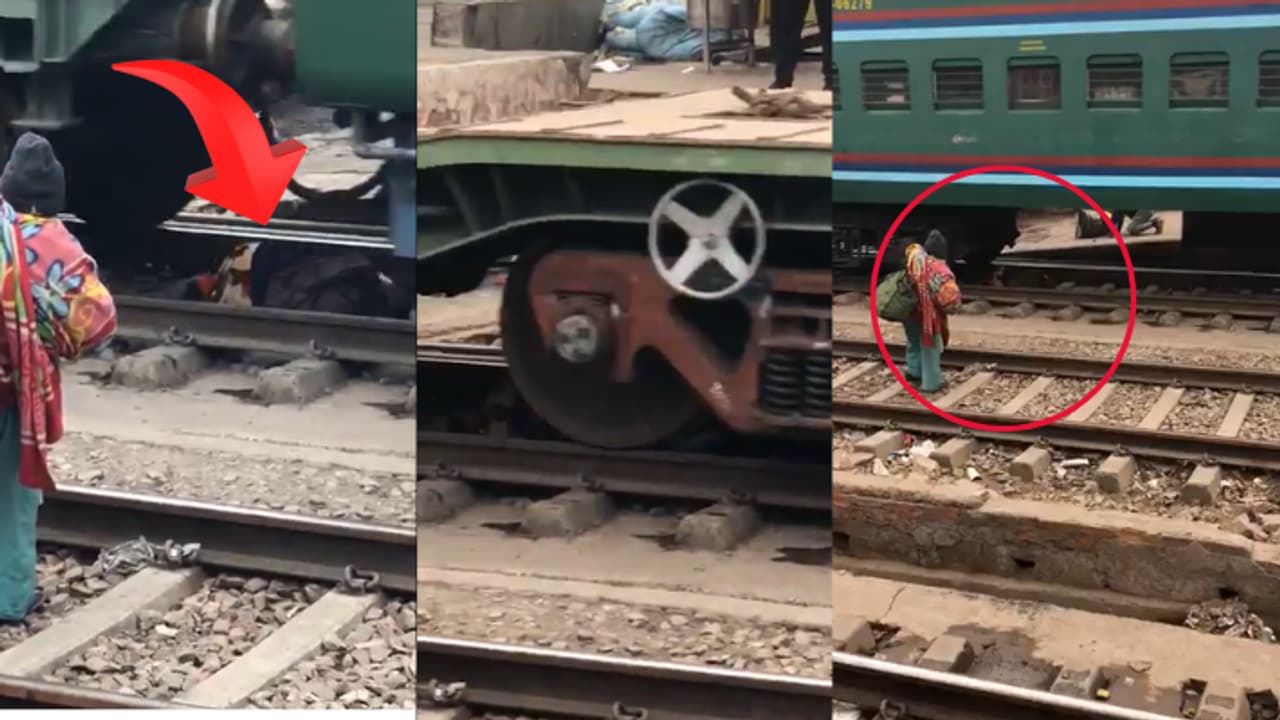 UP mathura junction Viral Video woman trapped under train 