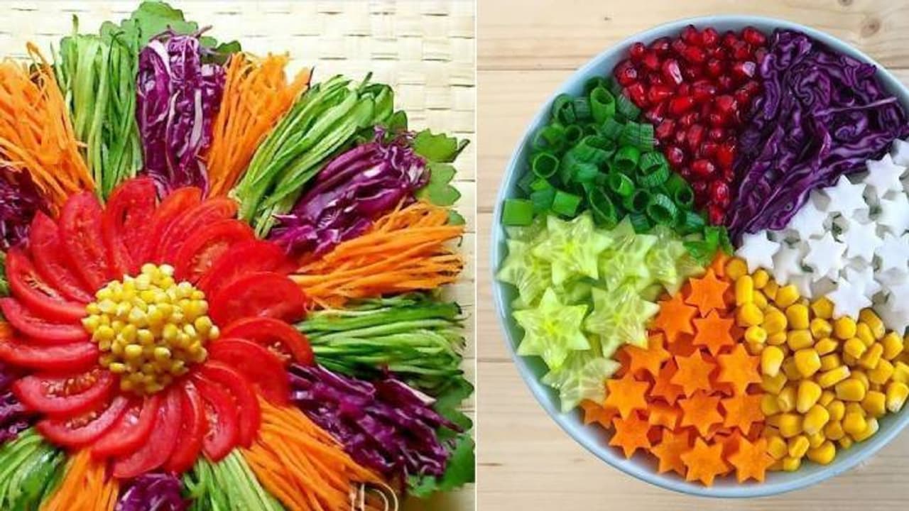 Cut salad in different ways