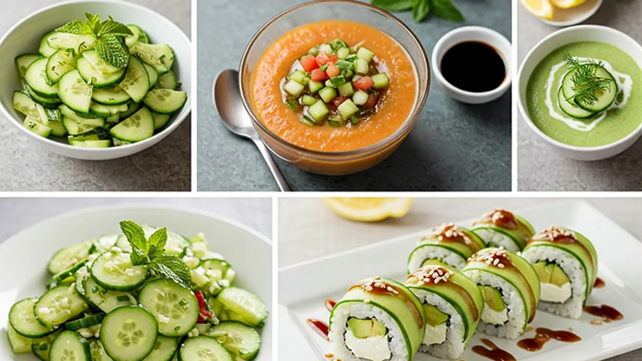 Five different delicious recipe from cucumber