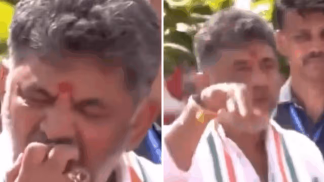 D K Shivakumar Apple Viral Video D K Shivakumar Apple Viral Video