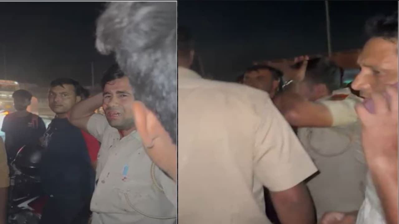 पुलिसकर्मी की पिटाई