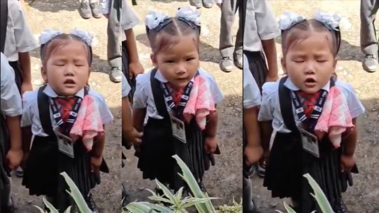 Little Girl from Arunachal Pradesh Singing National Anthem