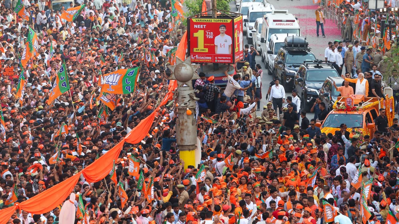 PM Modi road show in Varanasi PM Modi road show in Varanasi