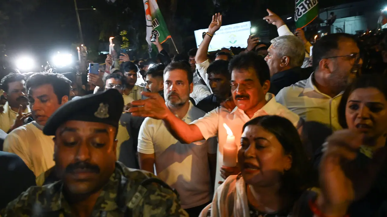 Rahul Gandhi in candle march Pahalgam Terror attack 