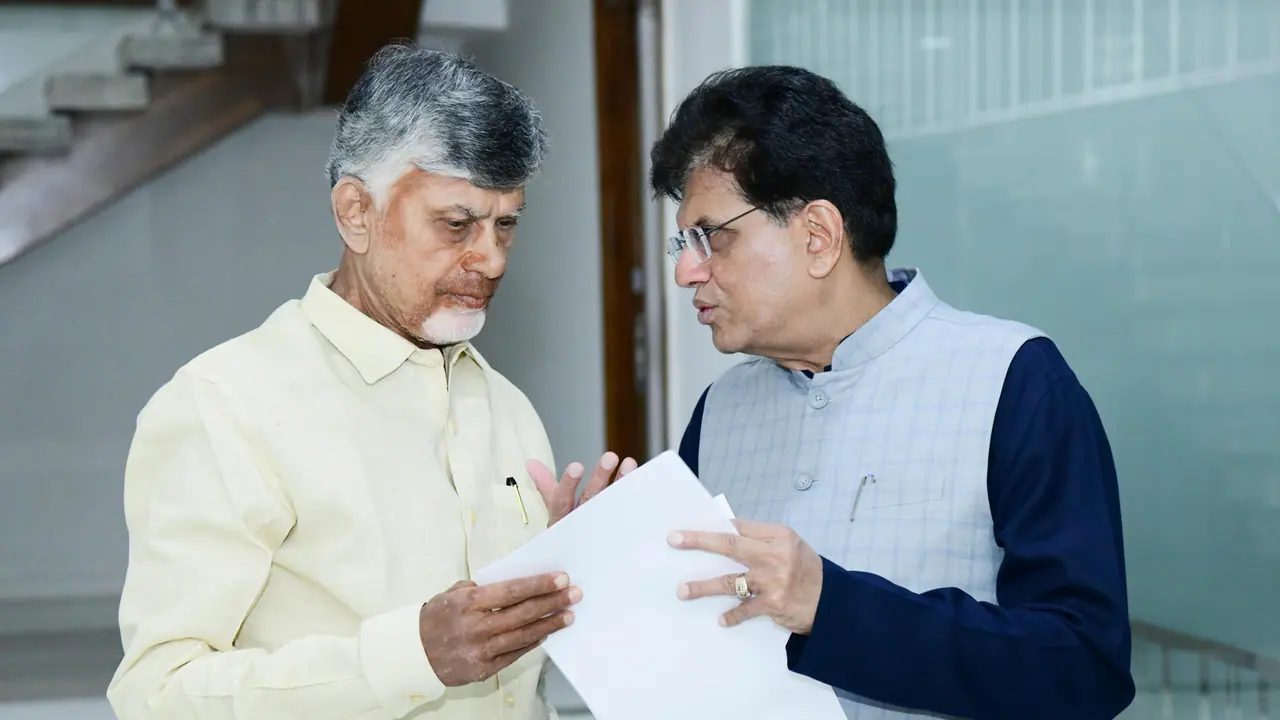 CM Chandrababu meets Piyush Goyal seeks support for AP farmers