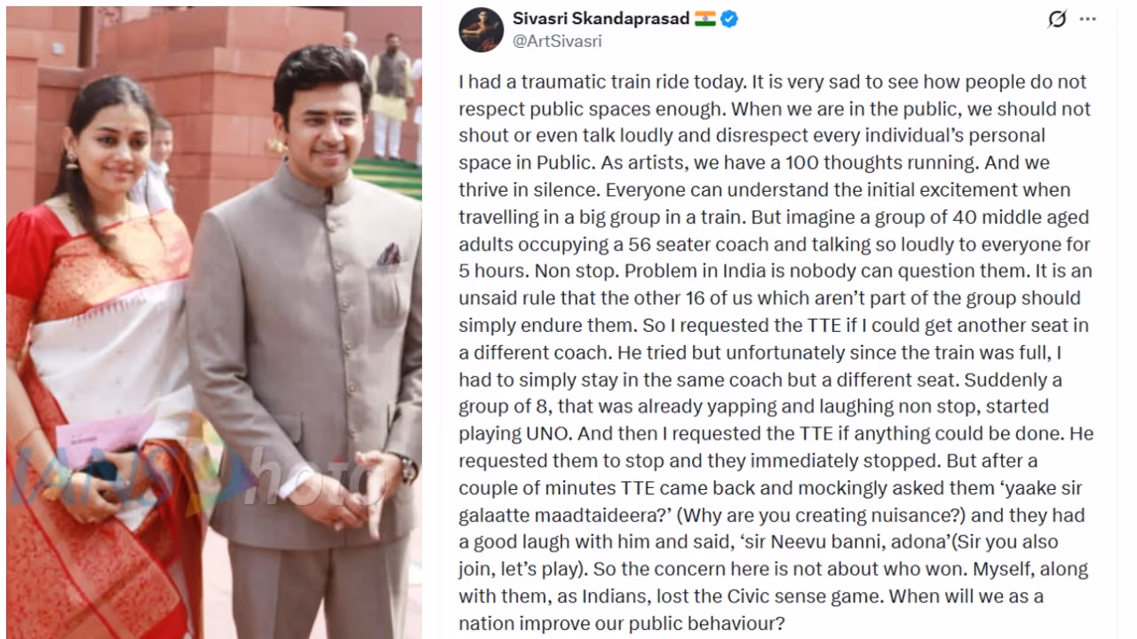 Sivasri Skandaprasad Shares Train Ordeal, Questions Civic Sense Sivasri Skandaprasad Shares Train Ordeal, Questions Civic Sense