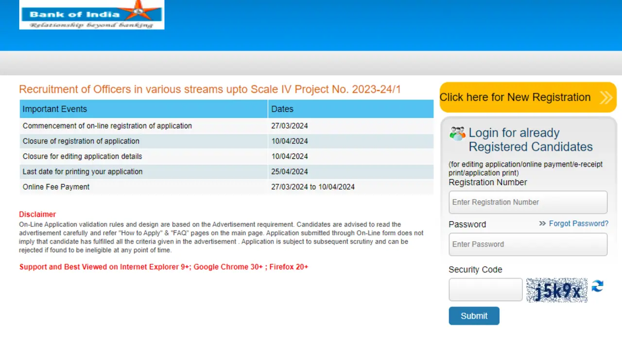 BOI Officer Recruitment 2024 BOI Officer Recruitment 2024