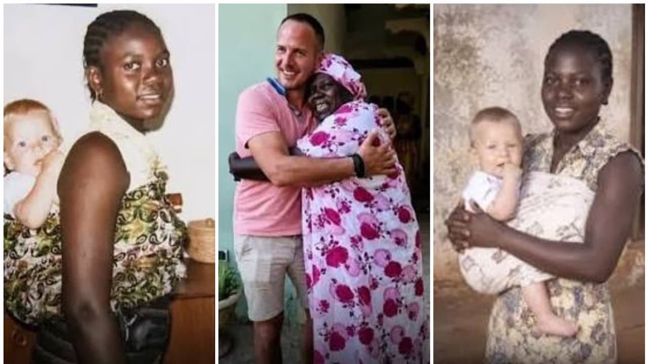 French boy and African nanny French boy and African nanny