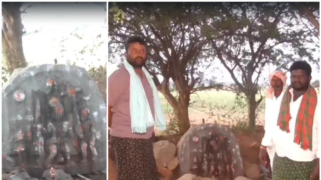 Ancient hero stone discovery in Vijayanagara Ancient hero stone discovery in Vijayanagara