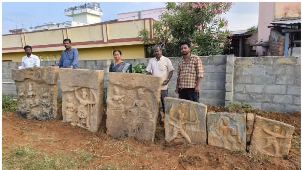 hero stones found in doddaballapura hero stones found in doddaballapura
