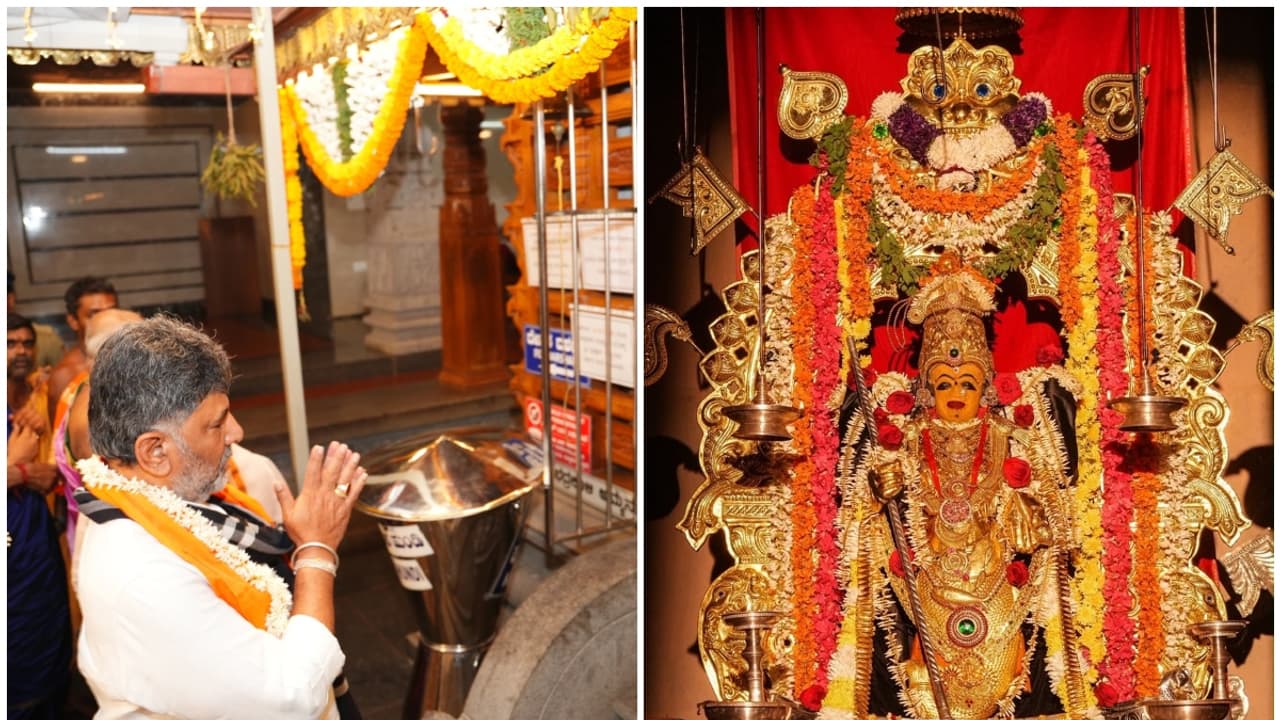 CM dk shivakumar at uchila mahalakshmi temple CM dk shivakumar at uchila mahalakshmi temple