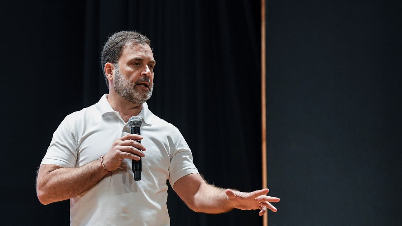 Rahul Gandhi addresses a press conference