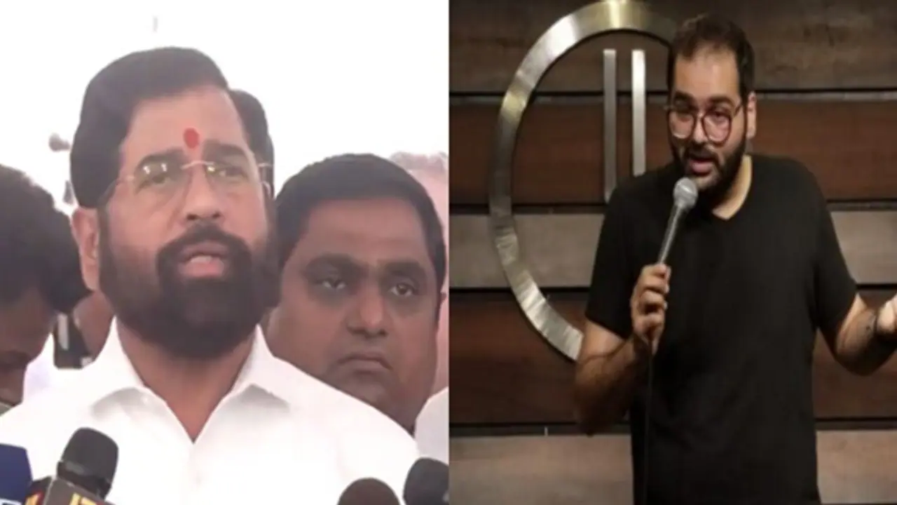 Eknath Shinde and Kunal Kamra (Photo: ANI)