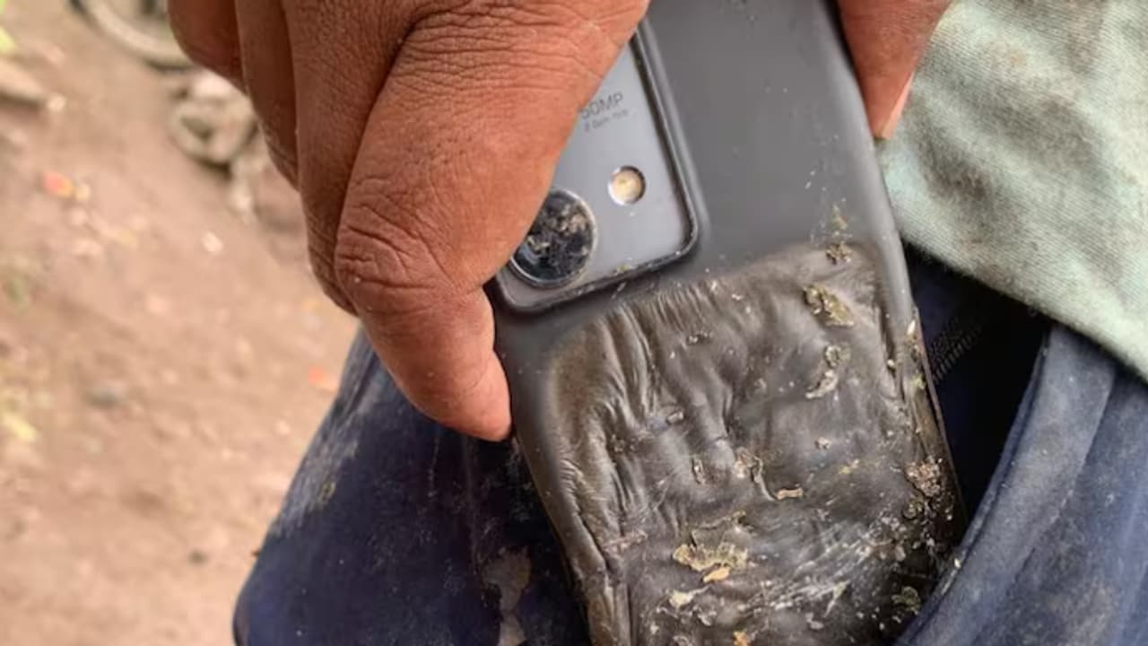 explosion of a mobile phone