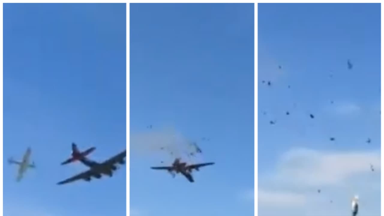 US airshow fighter aircraft collision US airshow fighter aircraft collision