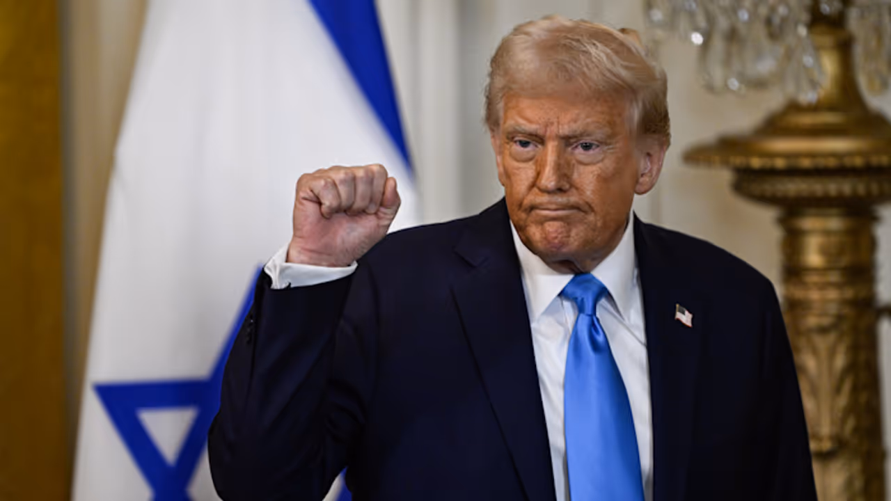 Donald Trump in Middle East promoting peace and Gaza ceasefire deal