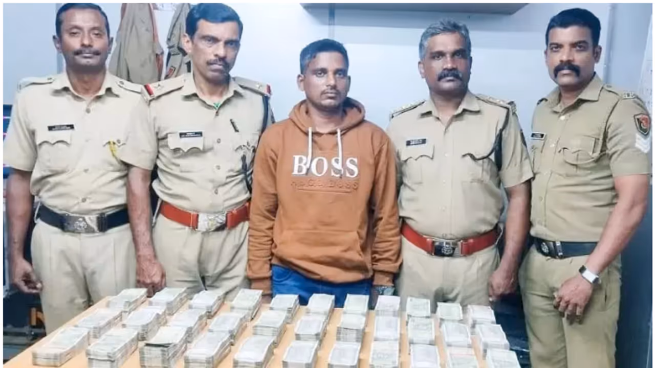 man arrested with money