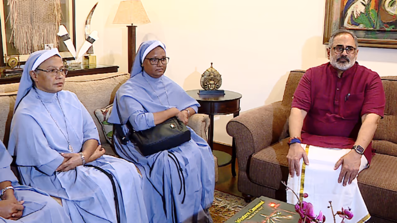 Nuns arrested in Chhattisgarh meet Rajeev Chandrashekhar