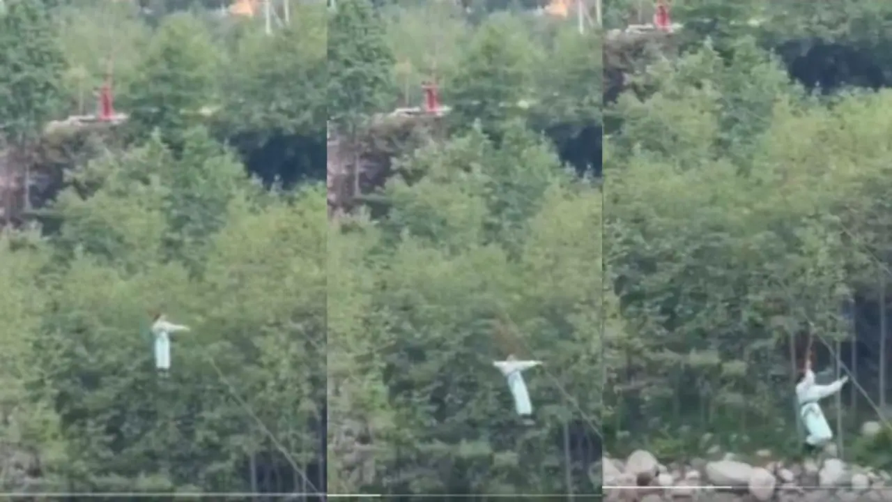 young woman falls from zipline video viral