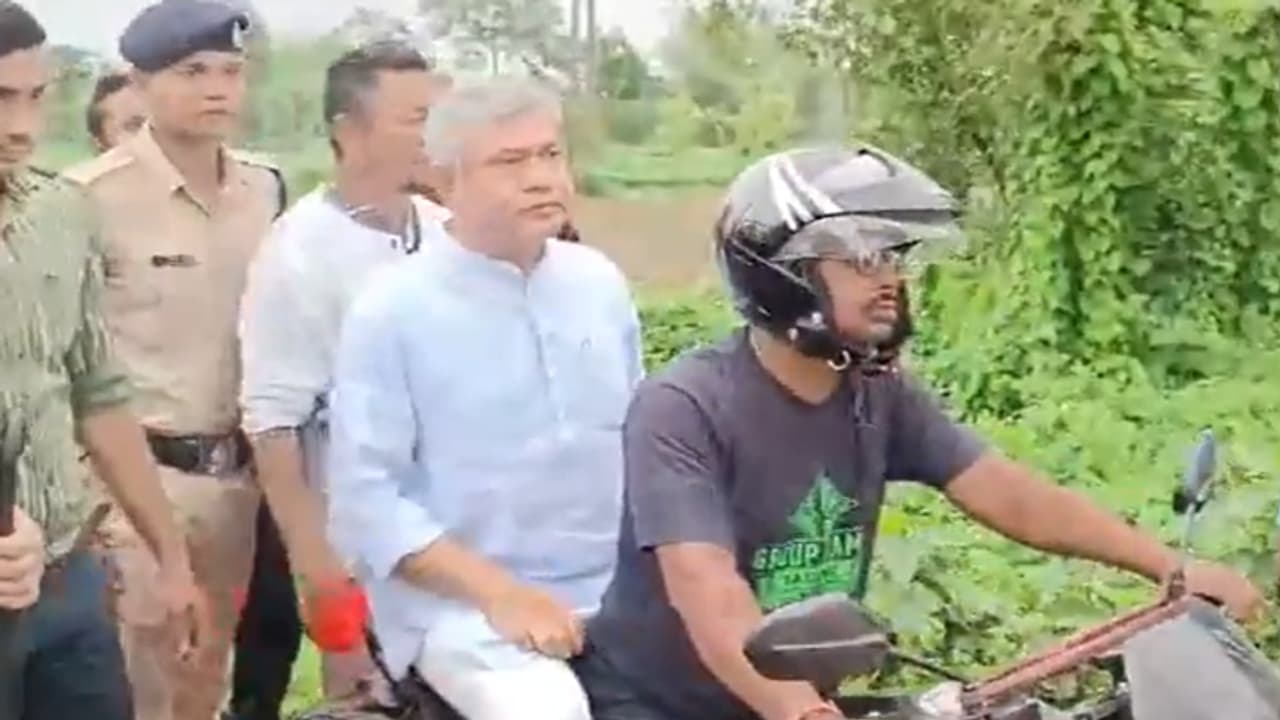 Railway Minister Ashwini Vaishnaw on Bike 