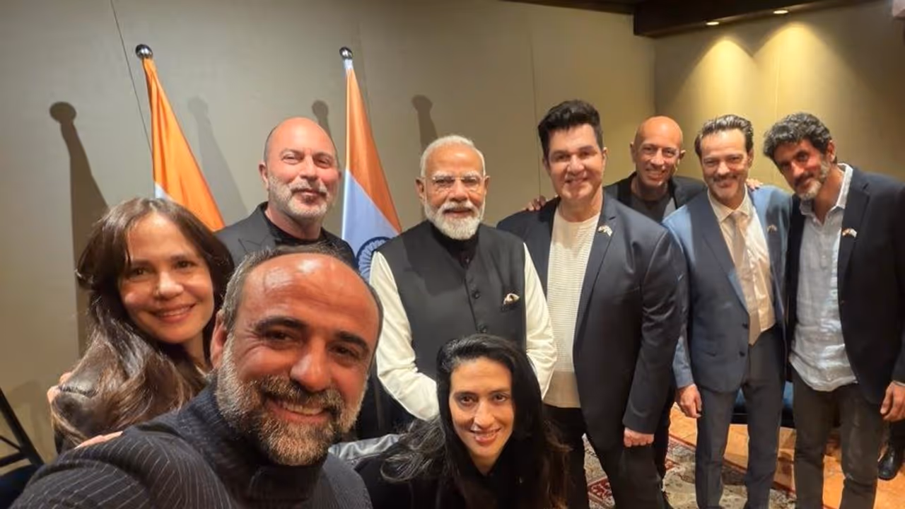 PM Modi Selfie With Fauda Actors During Israel Visit Pic Goes Viral PM Modi Selfie With Fauda Actors During Israel Visit Pic Goes Viral