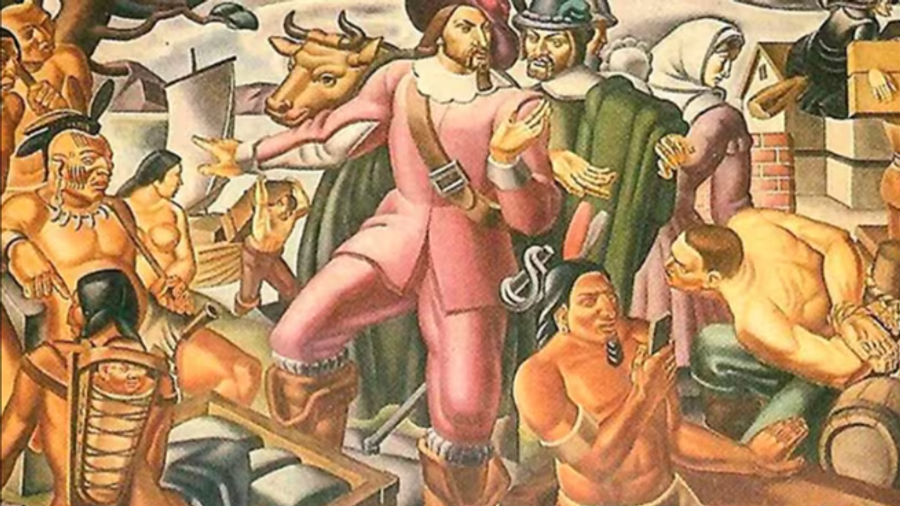 A 1937 Umberto Romano painting has gone viral after social media users spotted a man holding what looks like an iPhone. A 1937 Umberto Romano painting has gone viral after social media users spotted a man holding what looks like an iPhone.