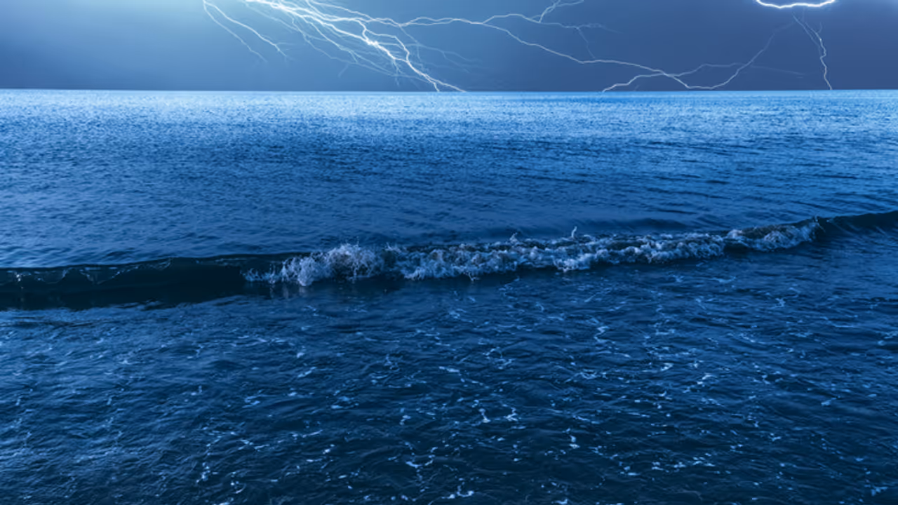 Hurricane in ocean