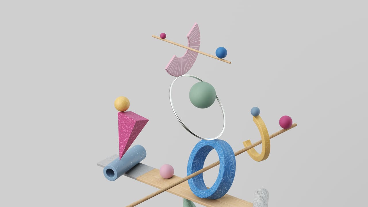  Abstract multi colored geometric shapes