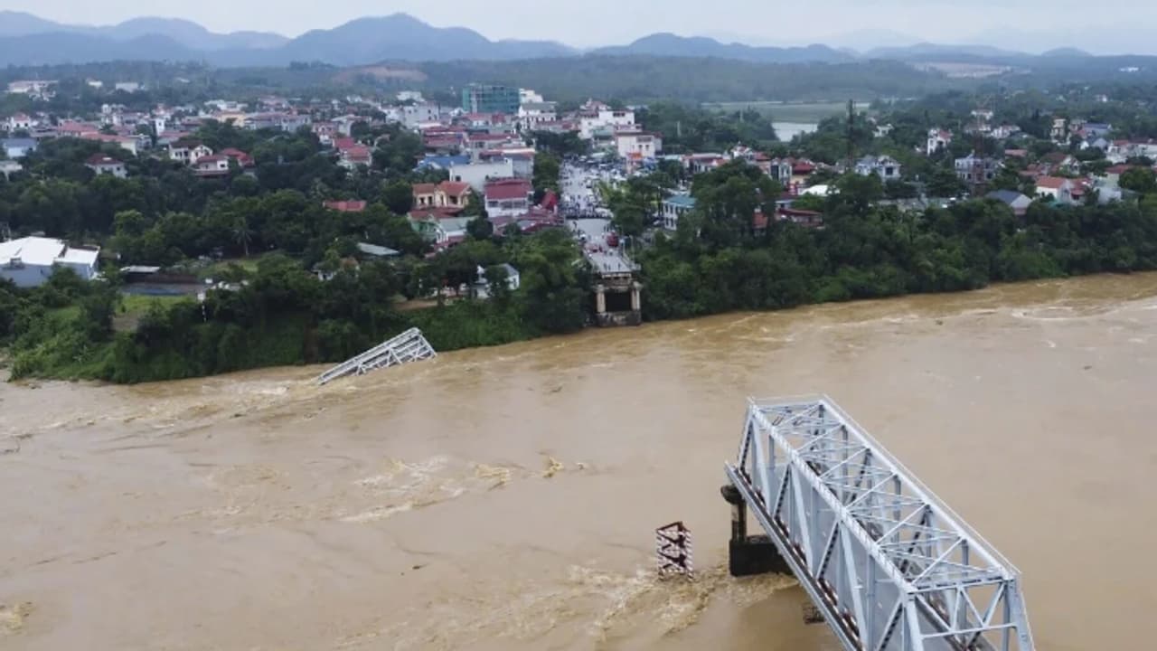 Typhoon Yagi collapsed a bridge 