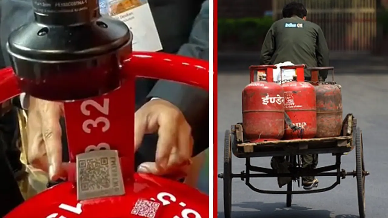 QR code on LPG cylinder QR code on LPG cylinder