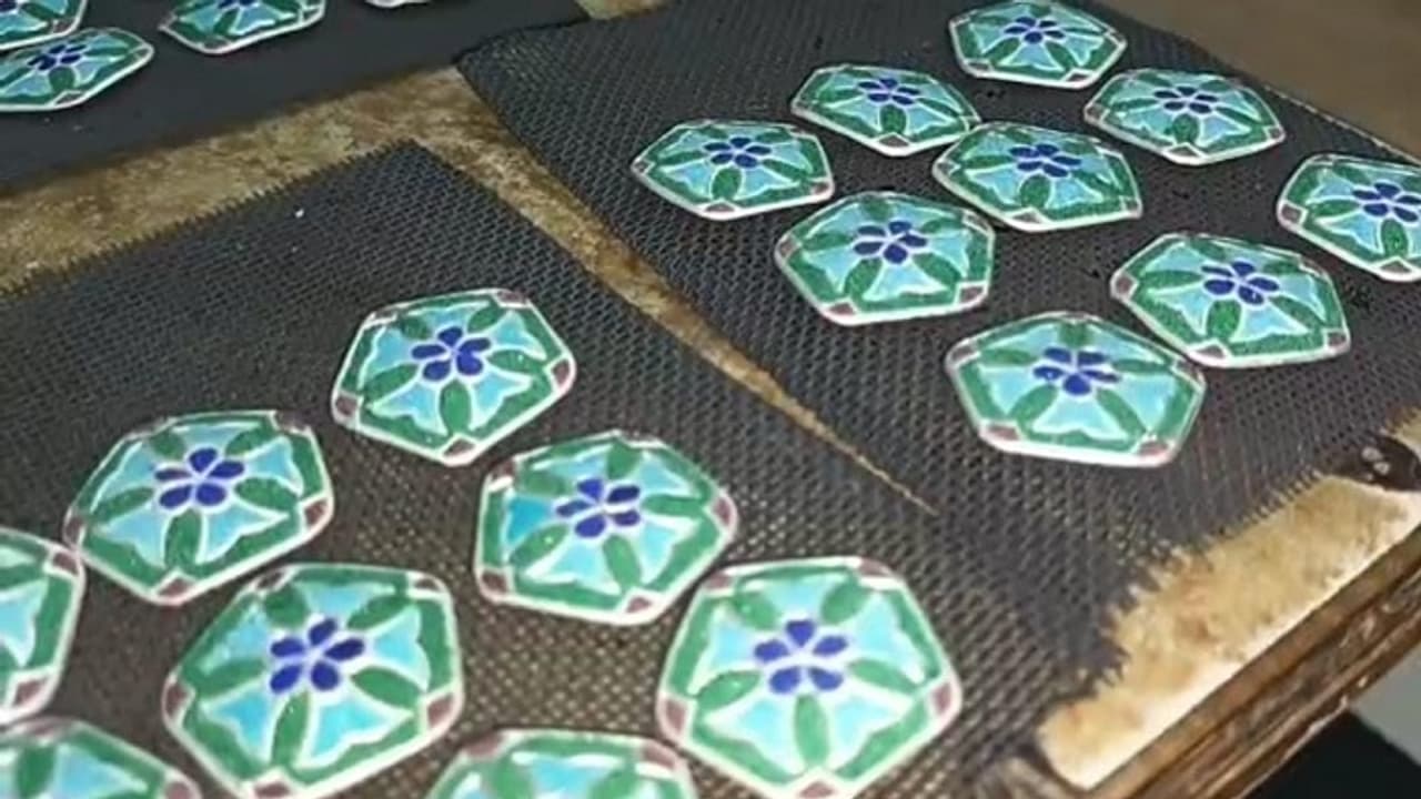 Gulabi Meenakari cufflings