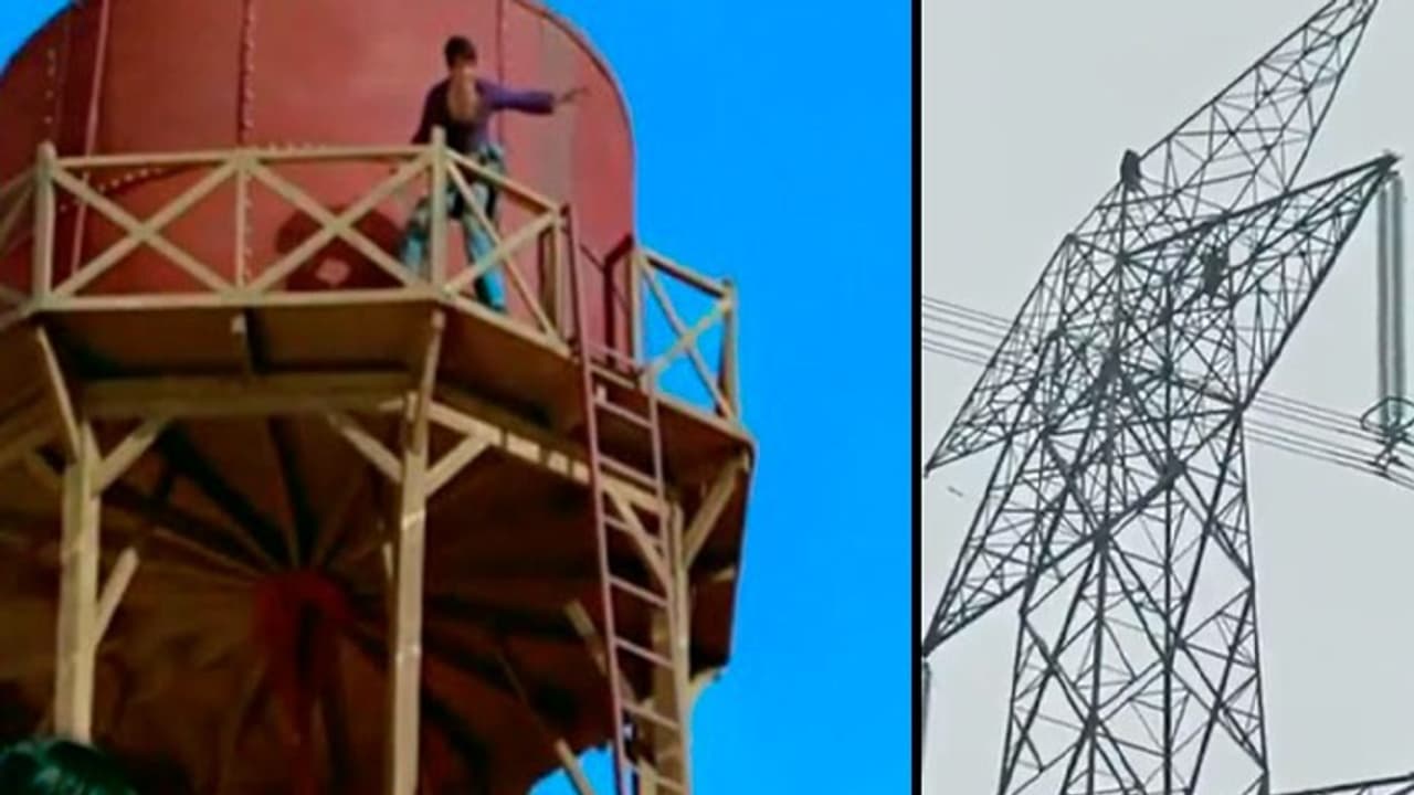 viral love story girlfriend climbed the 80 feet tower to be proud of the lover at Chhattisgarh viral love story girlfriend climbed the 80 feet tower to be proud of the lover at Chhattisgarh