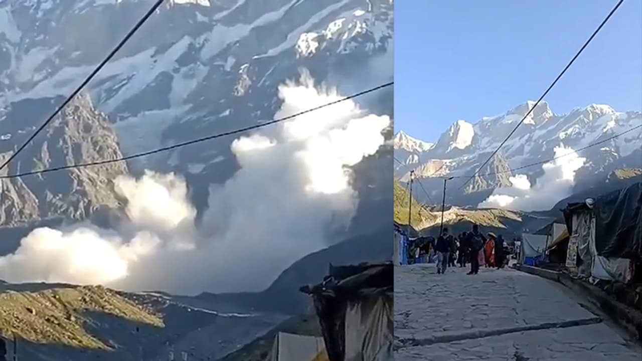 Avalanche in Sumeru hill behind Kedarnath temple Saraswati river water is rising bsm