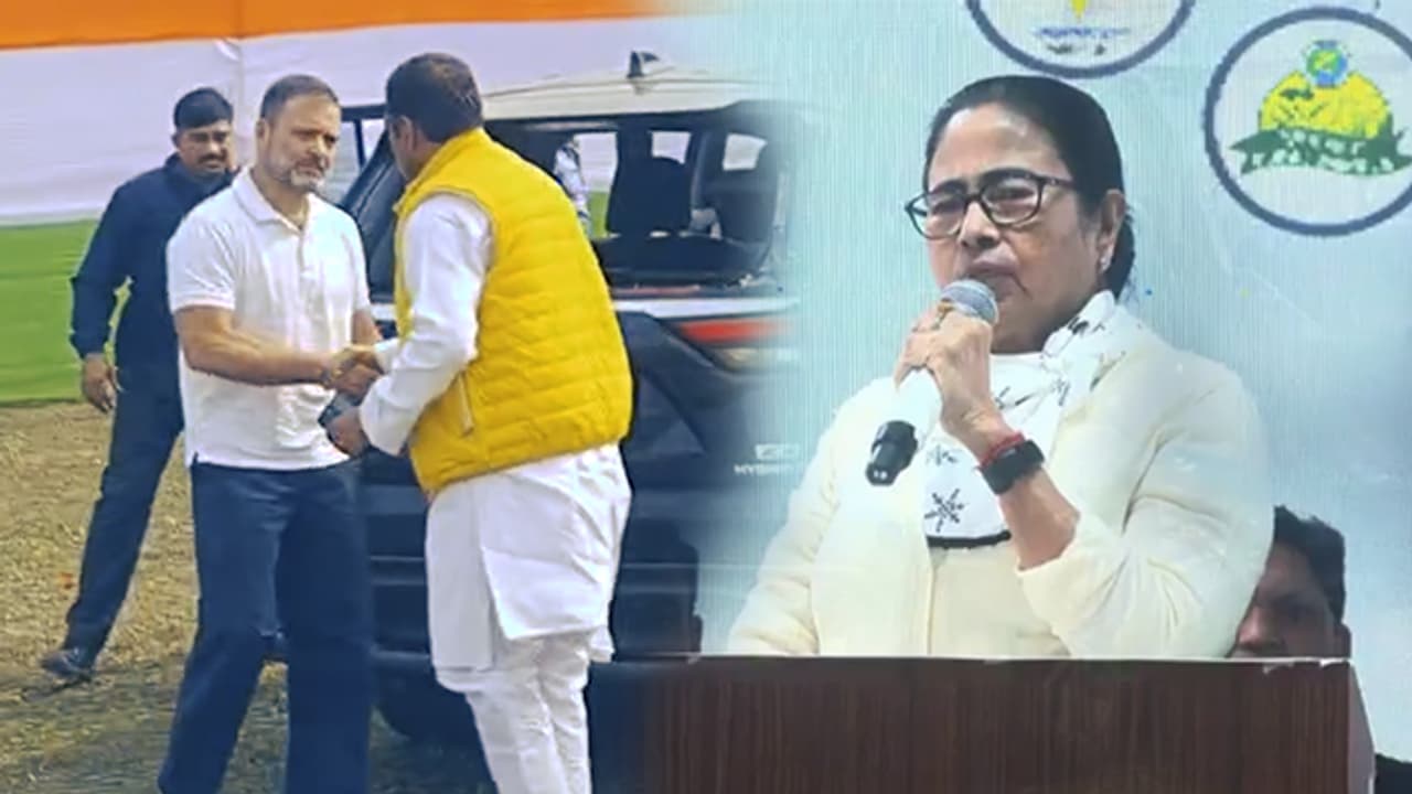 Rahul Gandhi in Bhatar Jodo Nyayatra in Malda Asks Mamata Banerjee to leave CPM bsm